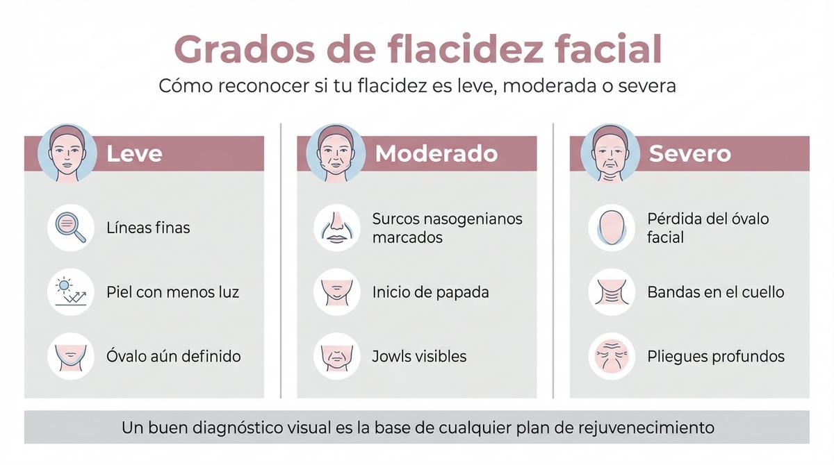 Infografía que compara baja social, duración del resultado y mantenimiento entre lifting facial y tratamientos no quirúrgicos.